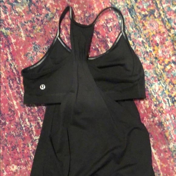 Lululemon Black tank with sports bra - Picture 2 of 3